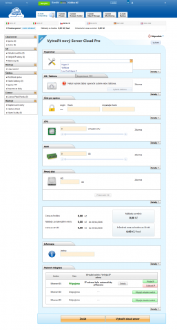 Jednoduchý interface pro volbu paramatrů nového serveru 33Jednoduchý interface pro volbu paramatrů nového serveru
