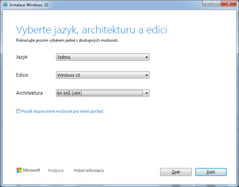 Výběr jazyka, edice a architektury 33Výběr jazyka, edice a architektury