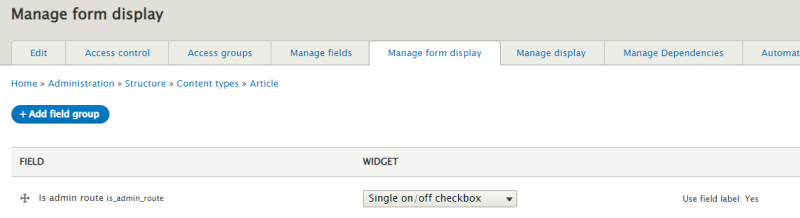Manage form display 33Manage form display